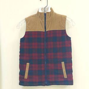 Kapital K Wool Blend Sherpa Burgundy Plaid Fall Vest Sz 7